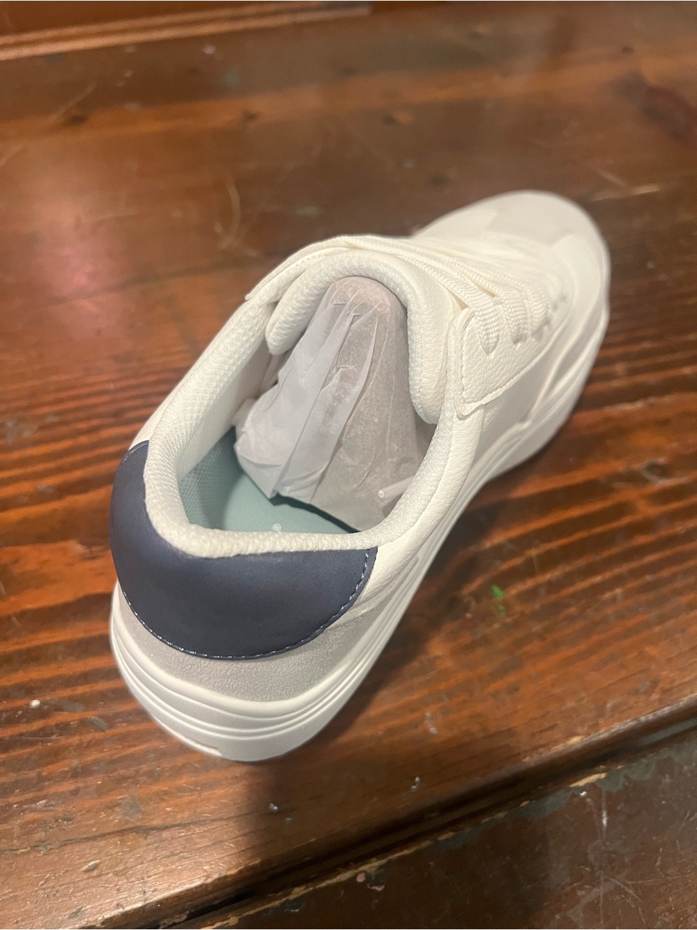 Dr. Scholl's White Platform Sneakers with Black Heel Tab - Picture 3 of 4